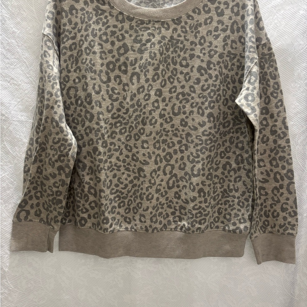 Splendid Beige Leopard Print Women's Sweater